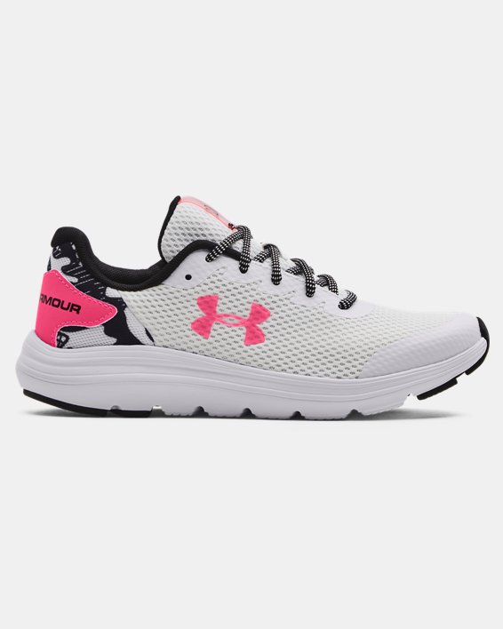 Girls' Grade School UA Surge 2 Colorshift Running Shoes, White, pdpMainDesktop image number 0